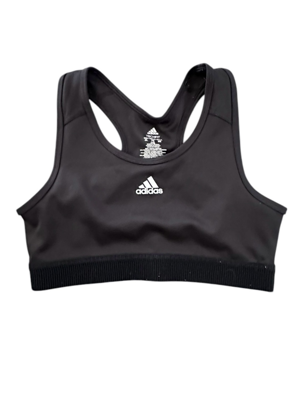 Adidas Girls XL 16 Techfit AEROREADY Black Racerback Sports Bra